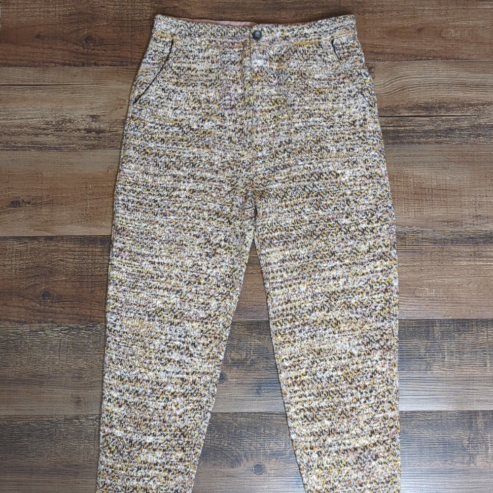 Free People Cozy Knit Crop Trousers Size XS in Tan/Brown